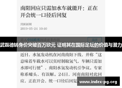 武磊德转身价突破百万欧元 证明其在国际足坛的价值与潜力